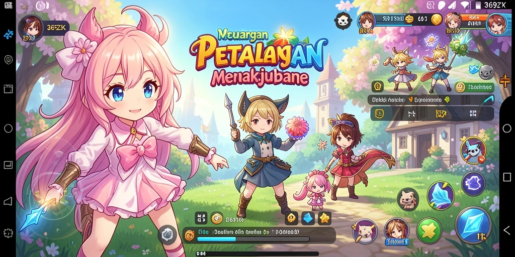 Tampilan gameplay 369ZK yang mendebarkan dan penuh warna.