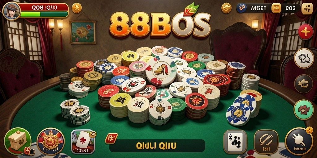 Screenshot utama dari gameplay QiuQiu pada 88BOS.