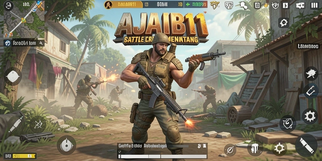 Screenshot gameplay AJAIB11 menunjukkan aksi pertempuran yang mendebarkan.