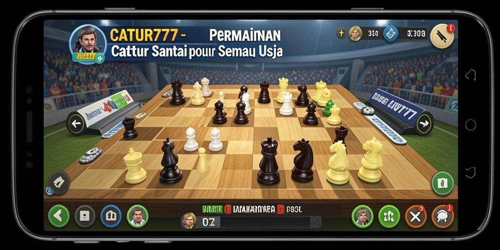 Tampilan screenshot CATUR777 yang menunjukkan gameplay catur santai.
