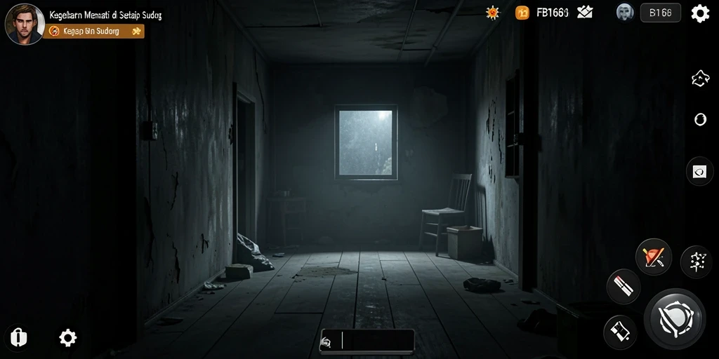 Screenshot menampilkan suasana mencekam dalam gameplay FB168.
