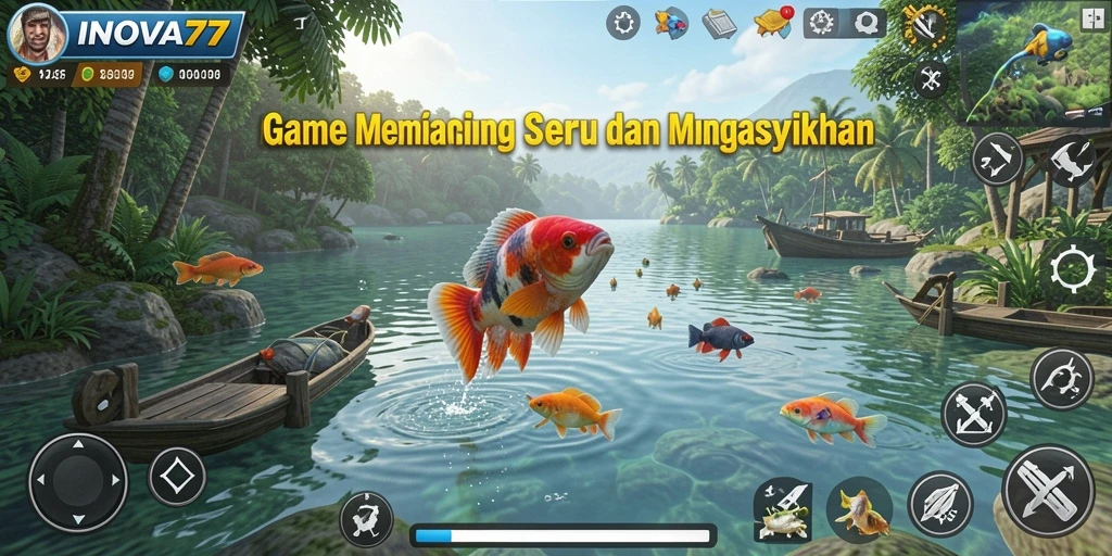 Tampilan gameplay menarik dari INOVA77 dengan suasana memancing yang realistis.