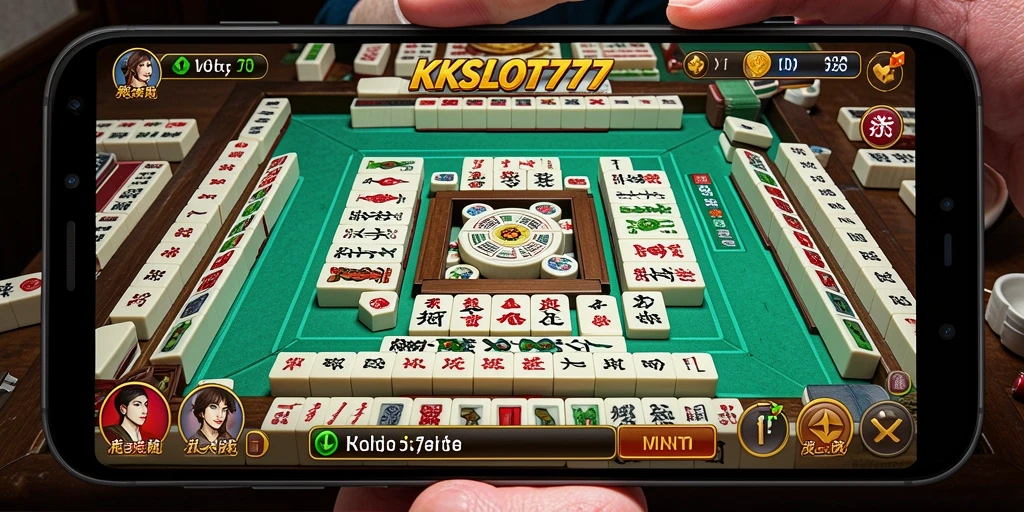 Tampilan gameplay KKSLOT777 dengan grafis Mahjong yang menarik.