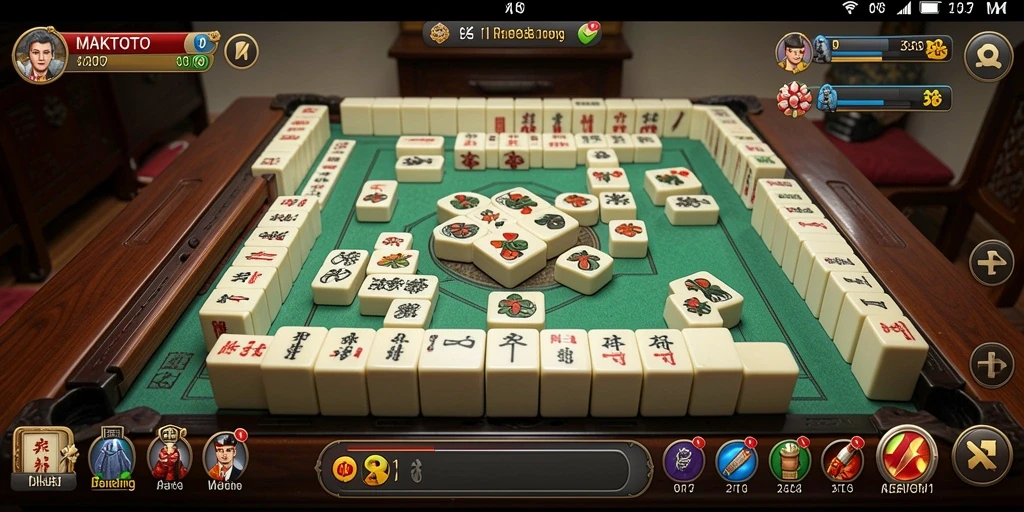 Screenshot gameplay MAKTOTO menampilkan aksi permainan Mahjong yang seru.