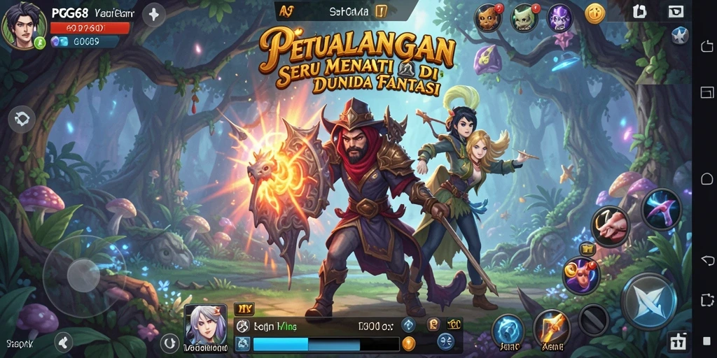 Tangkapan layar gameplay PGG68 yang menampilkan aksi penuh petualangan.
