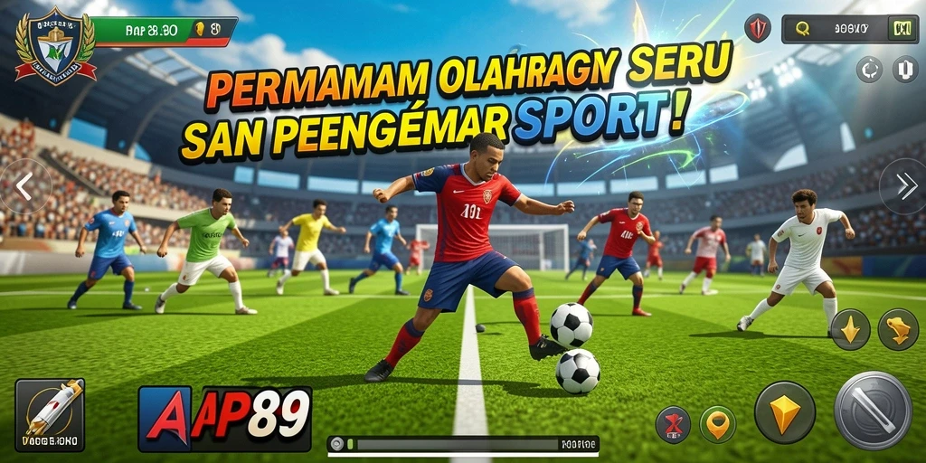 Screenshot utama RAP89 menampilkan aksi gameplay seru di lapangan olahraga.