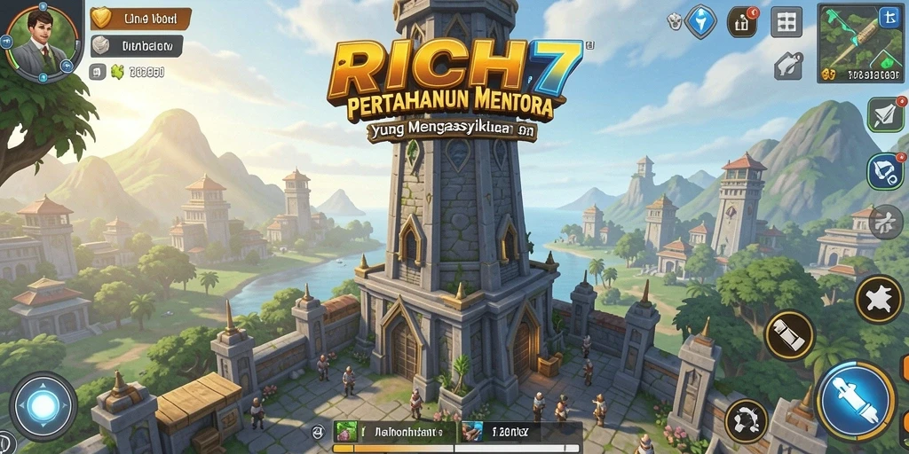 Tangkapan layar RICH7 menampilkan aksi pertahanan menara yang intens.