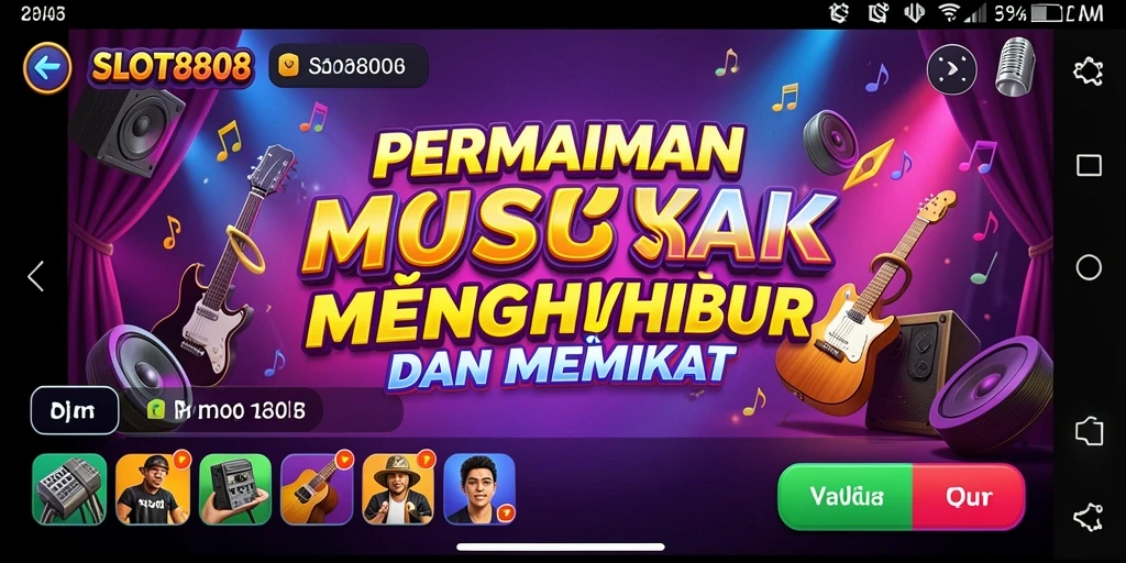 Screenshot utama menampilkan aksi seru dalam permainan musik SLOT8808.