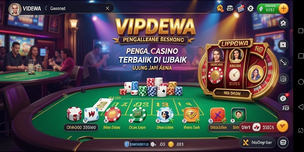 Screenshot permainan Live Casino di VIPDEWA menampilkan dealer profesional dan interaksi pemain.
